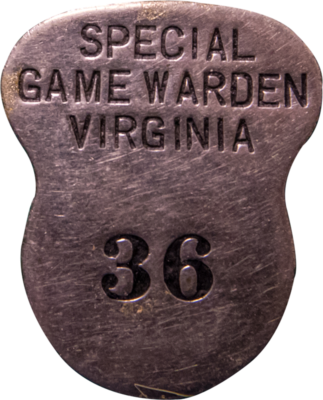 An image of an game warden identifying badge number 36
