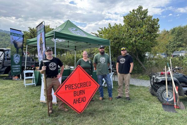 DWR employees staffing an information tent