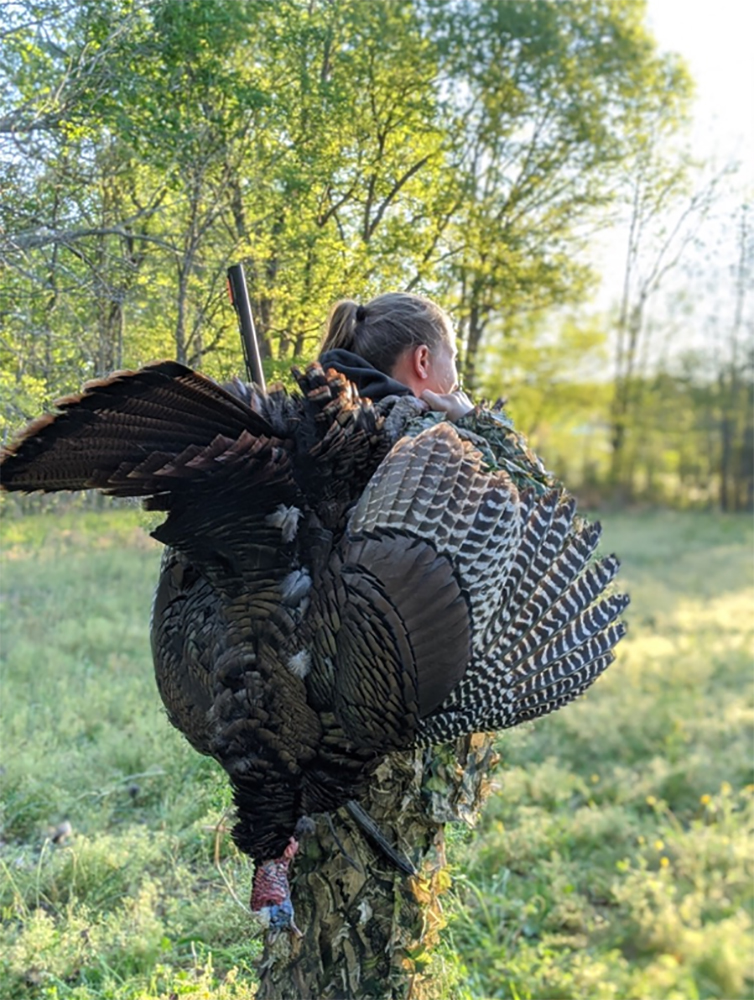 CPO Bonnie Braziel harvested her first turkey in the spring of 2020. 