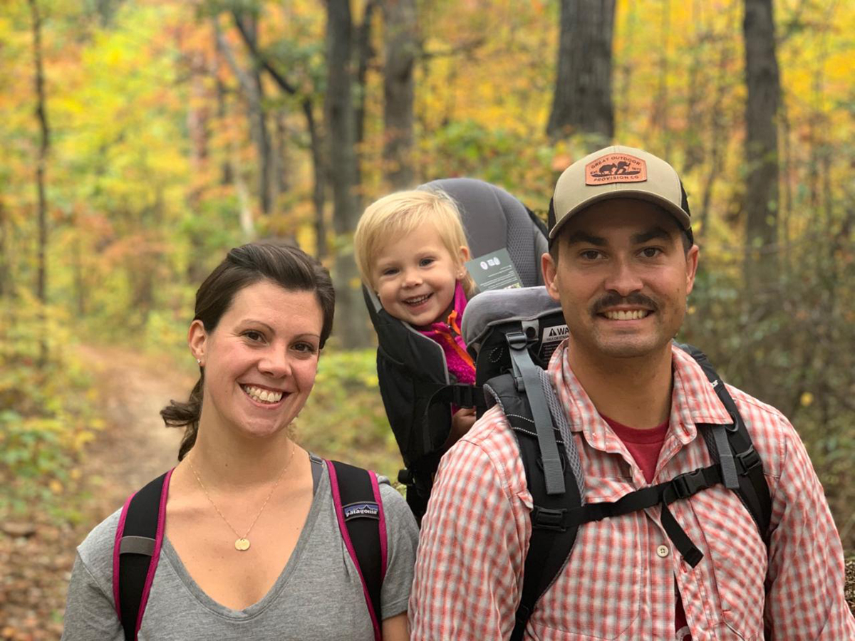 CPO Cory Harbour (right) enjoying a hike with his family.