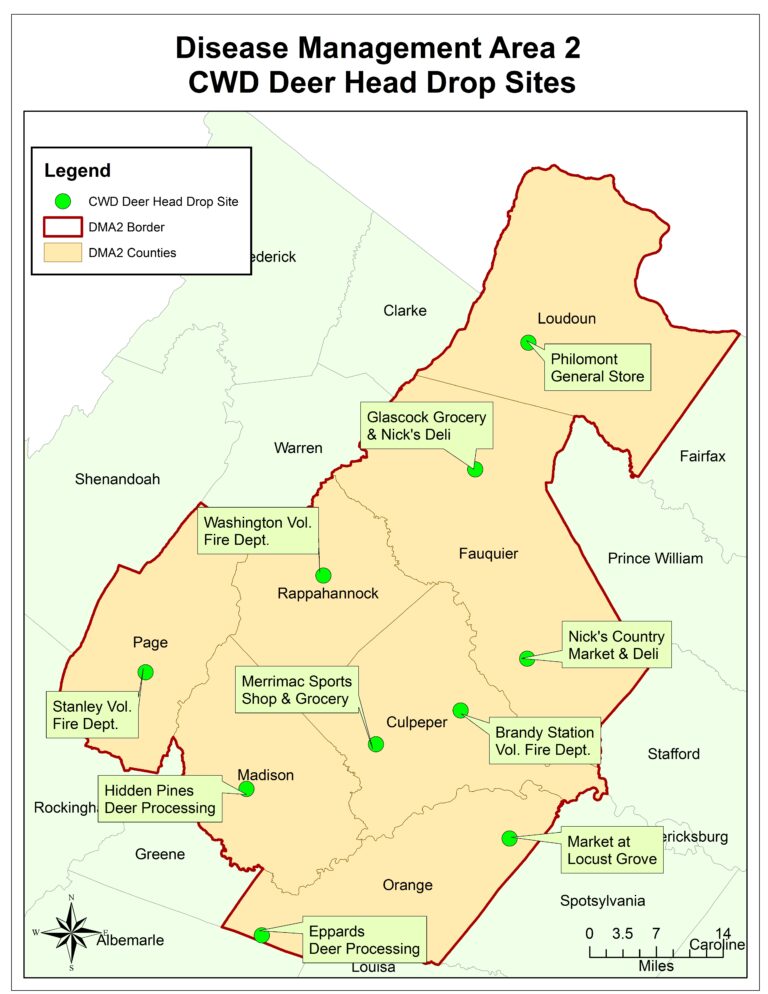 Voluntary Chronic Wasting Disease Testing in Disease Management Area 2 Virginia DWR