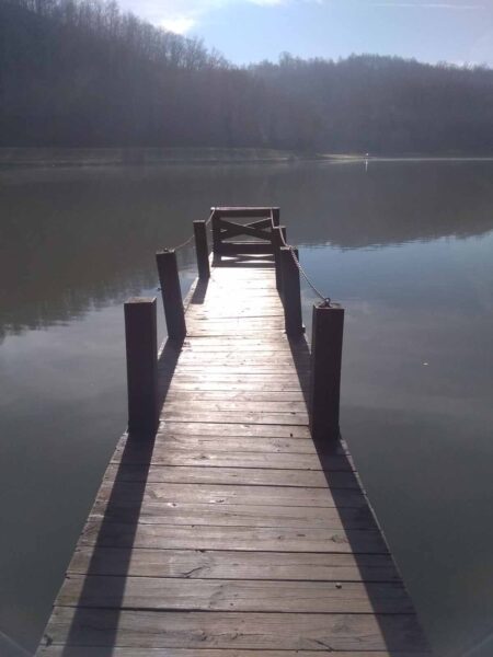 A pier extending into the water.