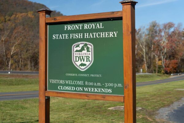 The Front Royal Fish Hatchery welcome sign