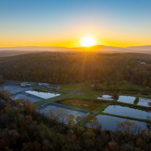 An aerial view of the Front Royal Hatchery