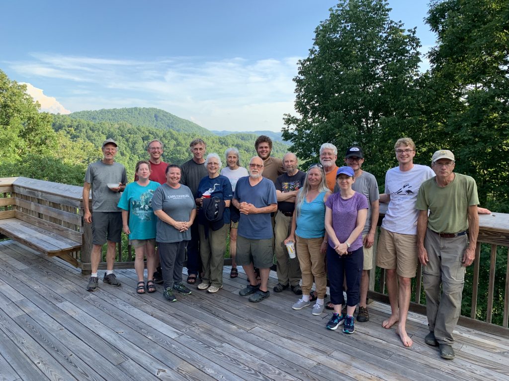 Natural Tunnel Blockbusting Crew 2019 on a wooden overlook