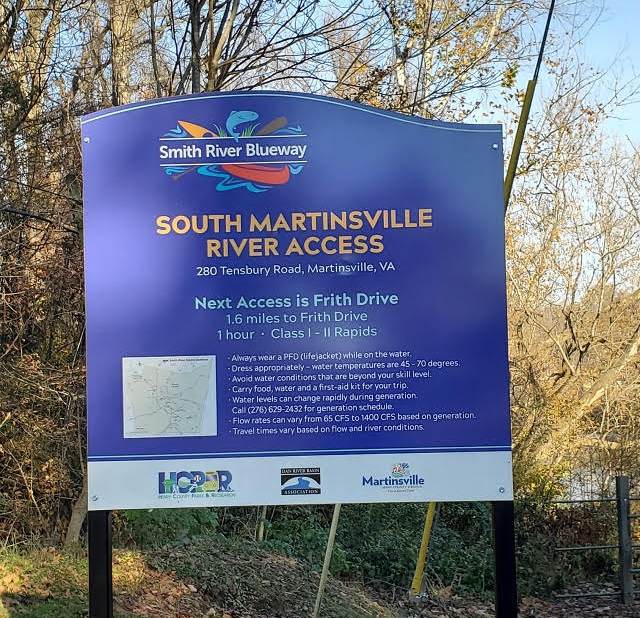 The sign for the South Martinsville river access where the electrofishing will occur