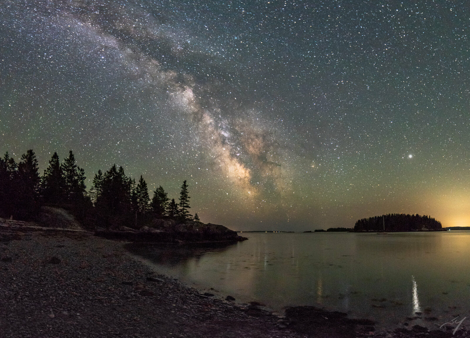 The Milky Way visible over the Penobscot Bay
