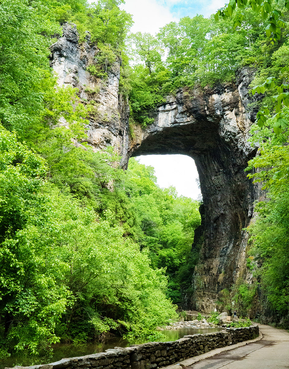 An image of natural bridge from the pathway