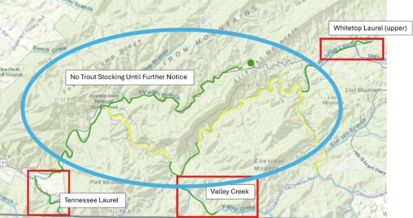 A map of the affected area