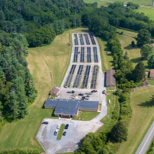 An aerial view of the Wytheville Hatchery