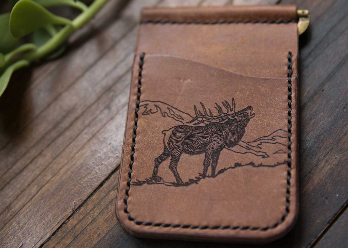 Virginia Wildlife Leather Money Clip Wallet