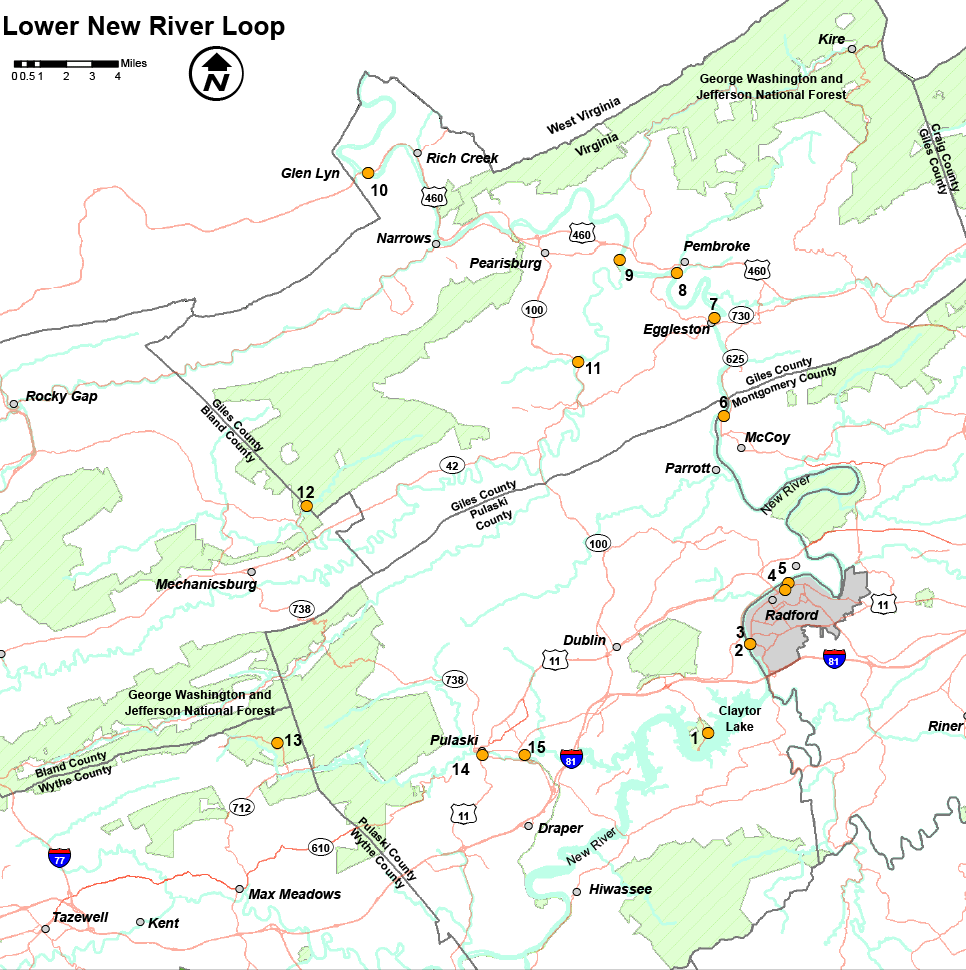 Click to open a PDF of the Lower new river loop map
