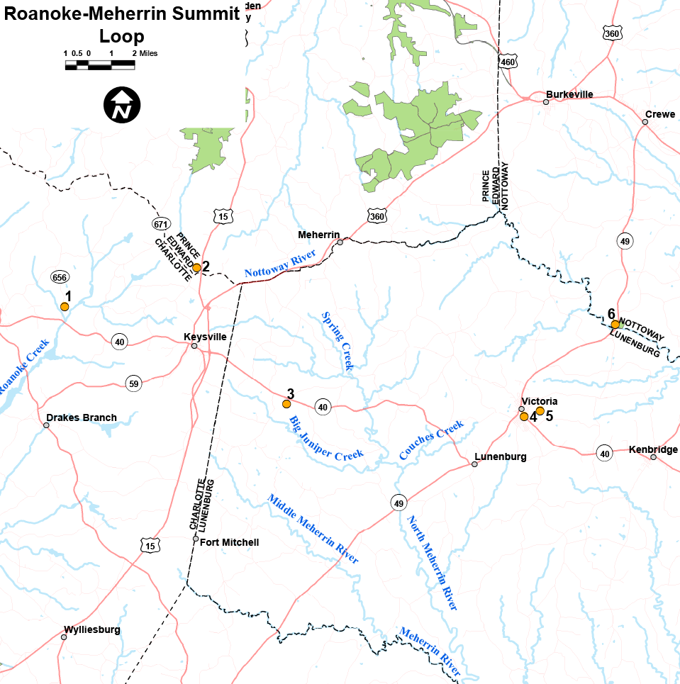 Click the image to open a PDF map of the Roanoke Meherrin Summit loop